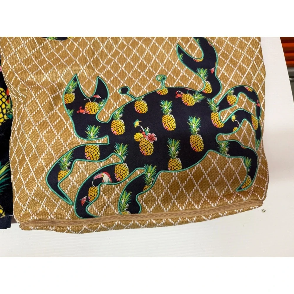 VERA BRADLEY TOUCAN PARTY TOTE, BEACH TOWEL & WRISTLET/ WALLET BEACH BAG SET - Picture 2 of 16